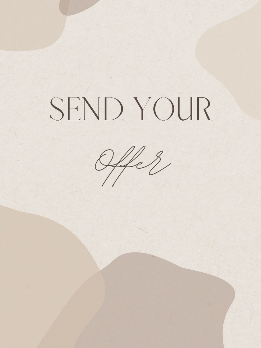 WE LOVE OFFERS! dont hesitate to send an them!